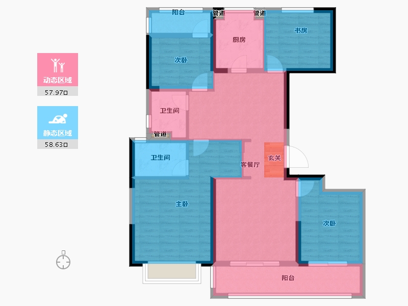 江苏省-南京市-悦�o-104.16-户型库-动静分区