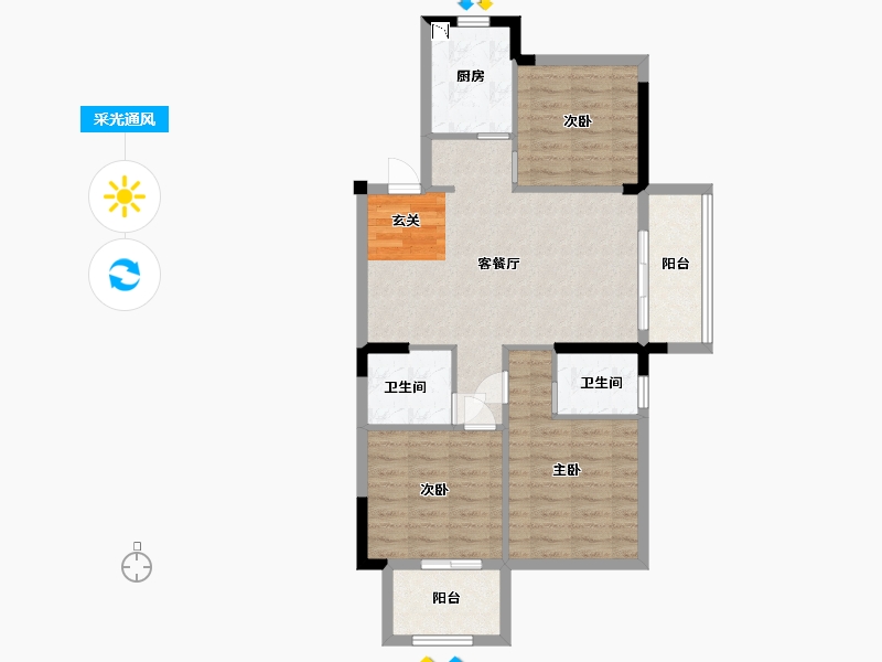 福建省-福州市-宏发御榕府-79.87-户型库-采光通风