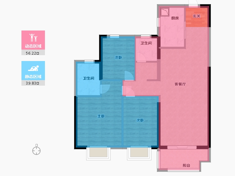 江苏省-南京市-雅居乐雅尊府-85.97-户型库-动静分区