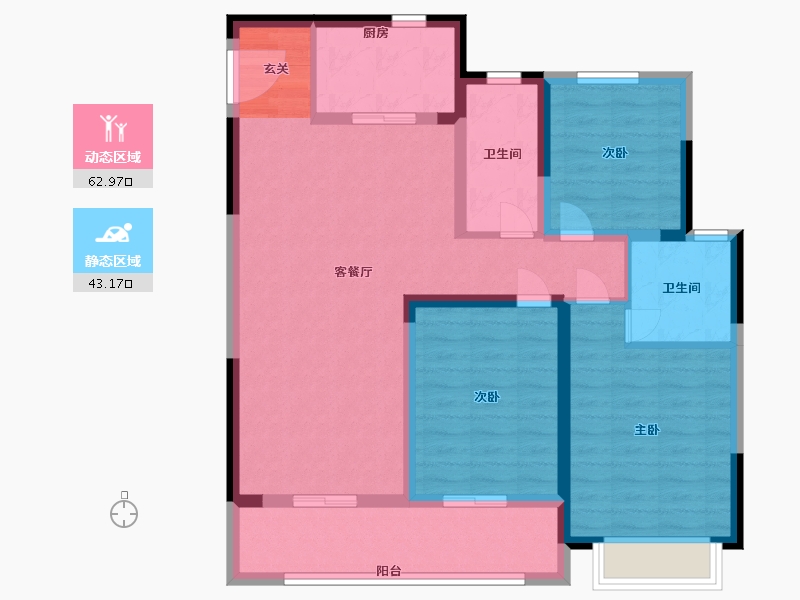 江苏省-南京市-江与城-94.39-户型库-动静分区