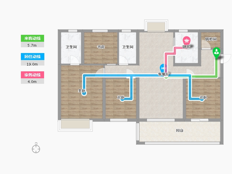 江苏省-南京市-蓝光睿创新筑-106.07-户型库-动静线