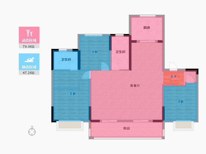 江苏省-南京市-雍宁府-113.60-户型库-动静分区