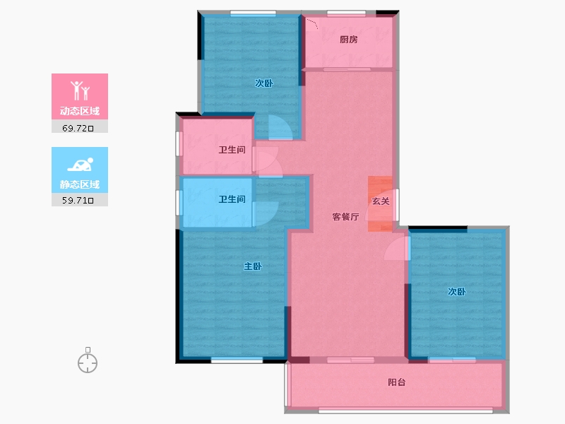 江苏省-南京市-世茂璀璨滨江-116.80-户型库-动静分区