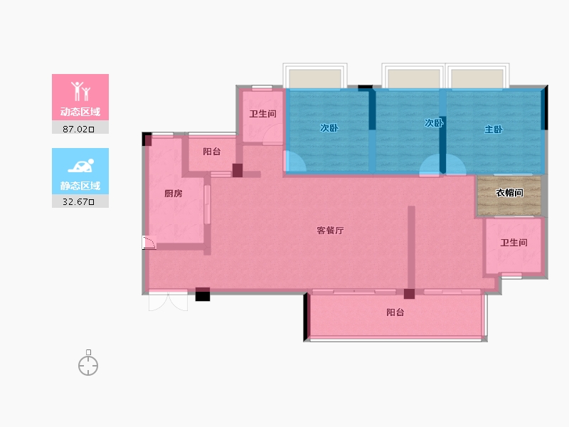 贵州省-贵阳市-太阳谷国际康养生活社区-110.78-户型库-动静分区