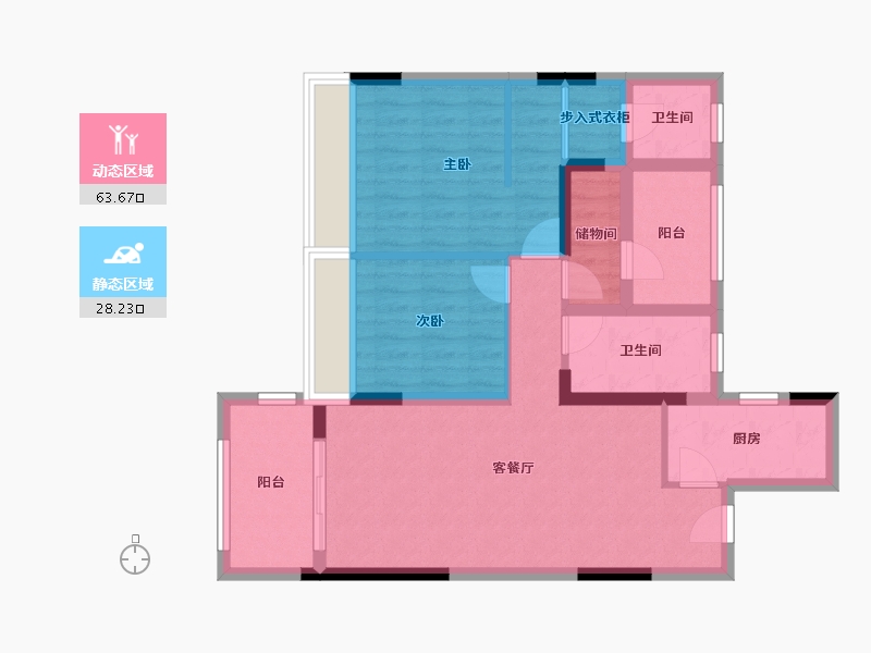 江苏省-苏州市-雅居乐新乐府-81.01-户型库-动静分区