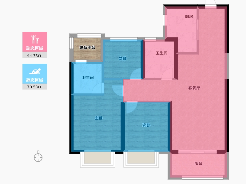 浙江省-温州市-金茂悦-68.75-户型库-动静分区