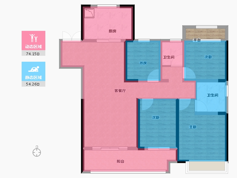 浙江省-湖州市-新城吾悦-117.01-户型库-动静分区