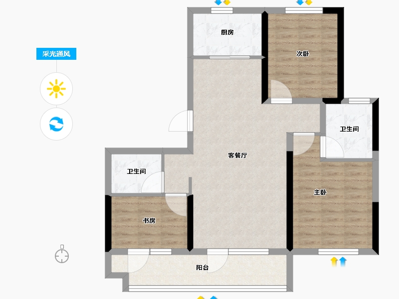 山东省-临沂市-青啤家园-87.00-户型库-采光通风