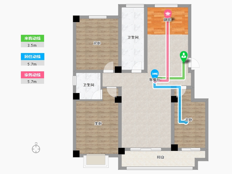 山东省-滨州市-鼎硕锦园-105.48-户型库-动静线