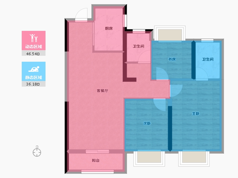 湖北省-武汉市-兰亭风华-73.72-户型库-动静分区