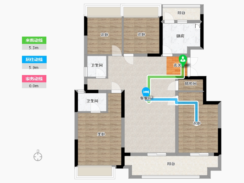 重庆-重庆市-两岸风华-114.52-户型库-动静线