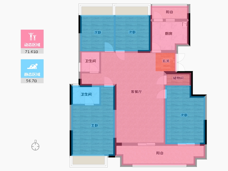 重庆-重庆市-两岸风华-114.52-户型库-动静分区