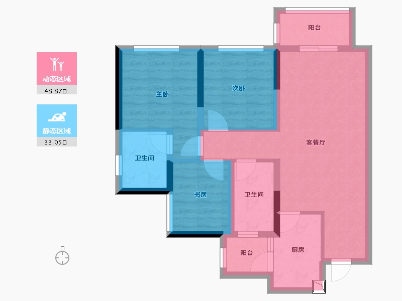 四川省-雅安市-金科集美学府-71.85-户型库-动静分区