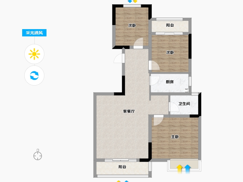 河南省-郑州市-正商生态城-86.79-户型库-采光通风