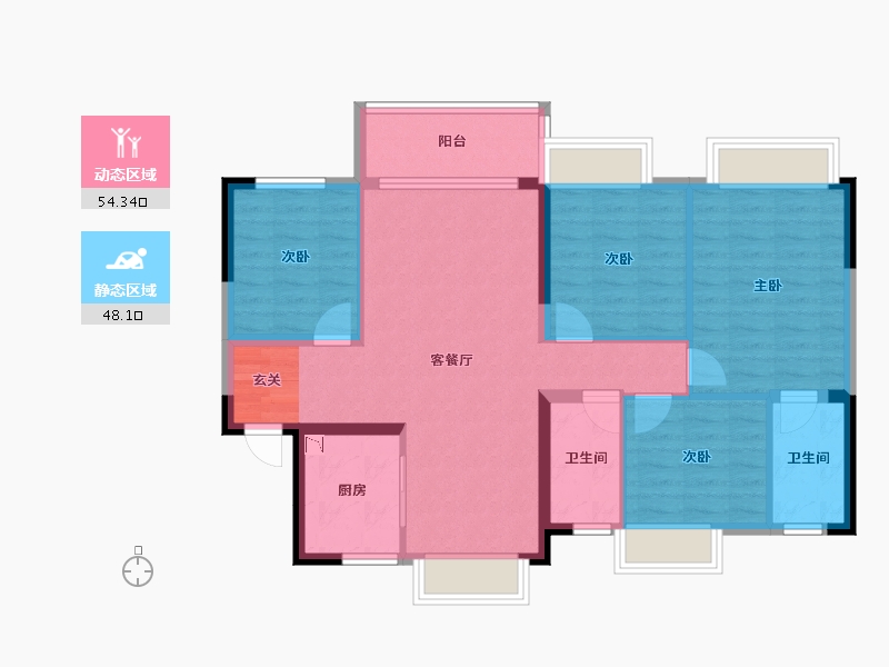 广东省-江门市-万象华府-92.05-户型库-动静分区