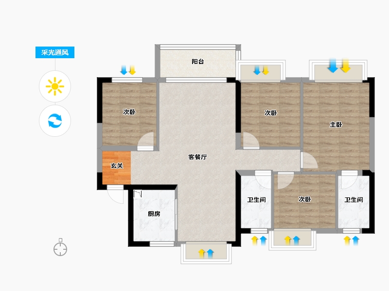 广东省-江门市-万象华府-92.05-户型库-采光通风