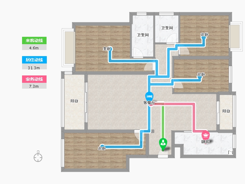 湖北省-荆州市-顺驰太阳城-133.07-户型库-动静线