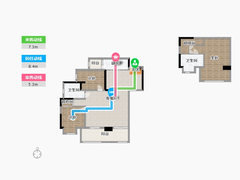 重庆-重庆市-华熙LIVE・023-141.63-户型库-动静线