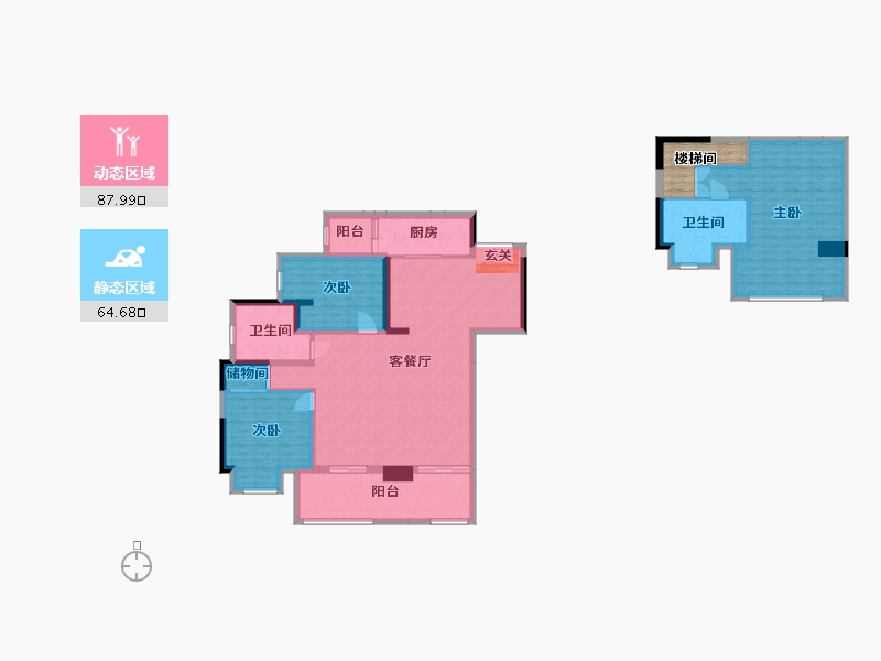 重庆-重庆市-华熙LIVE・023-141.63-户型库-动静分区