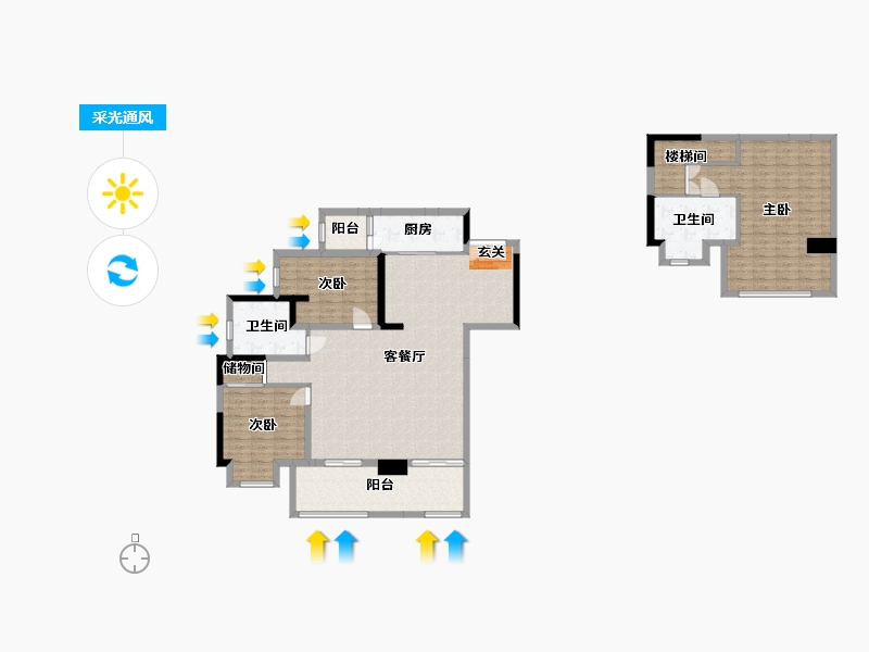 重庆-重庆市-华熙LIVE・023-141.63-户型库-采光通风