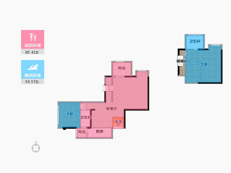 重庆-重庆市-华熙LIVE・023-131.17-户型库-动静分区