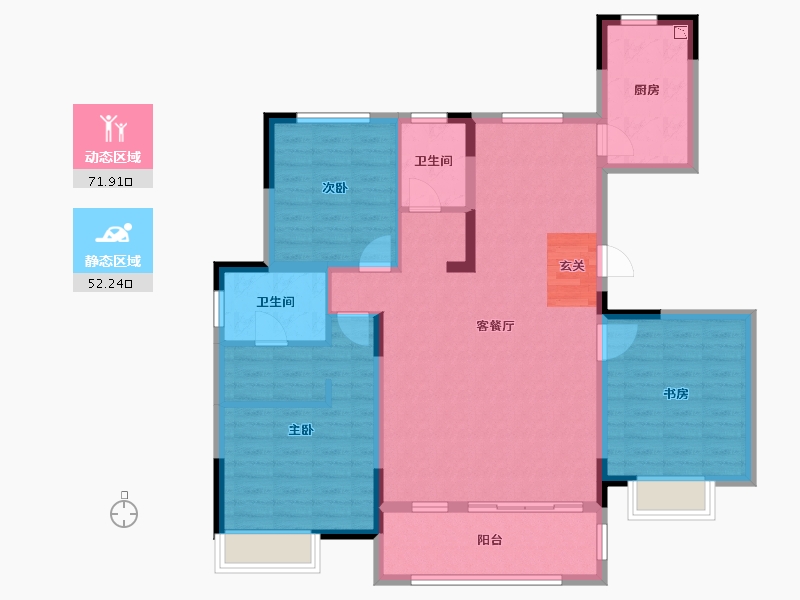 江苏省-徐州市-隐山观湖-111.61-户型库-动静分区