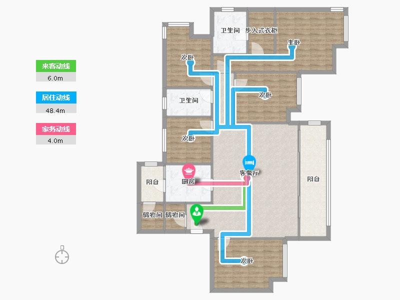 重庆-重庆市-公园大道-145.60-户型库-动静线