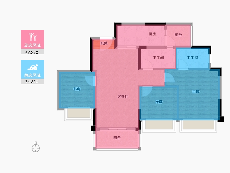 重庆-重庆市-江山�出-73.22-户型库-动静分区