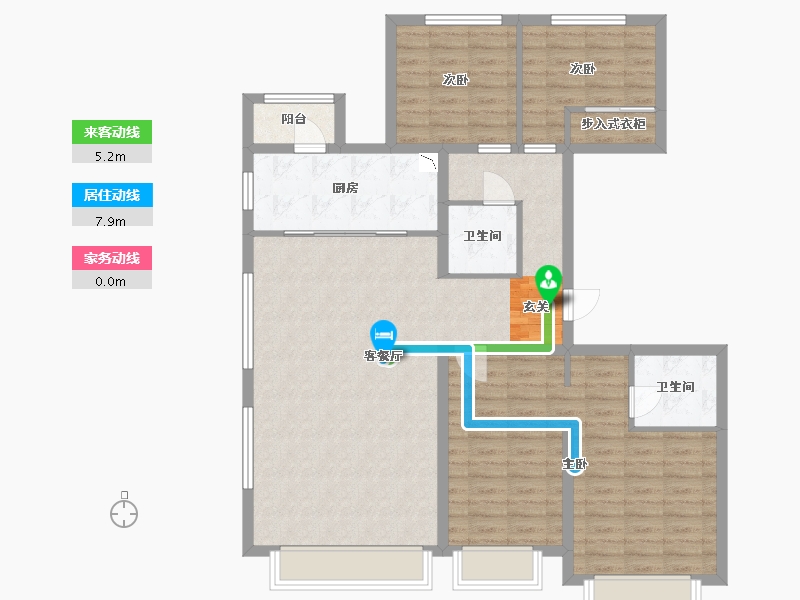 北京-北京市-万科・翡翠华章-111.95-户型库-动静线