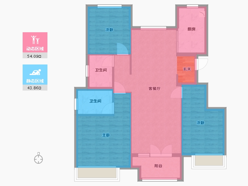 北京-北京市-合景天汇-88.13-户型库-动静分区