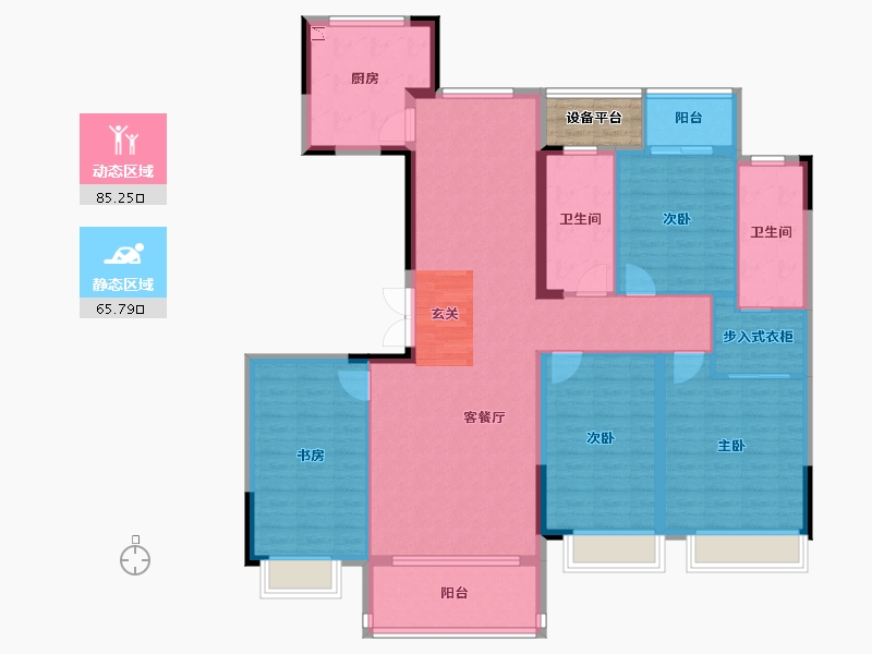 浙江省-金华市-都市外滩-140.00-户型库-动静分区