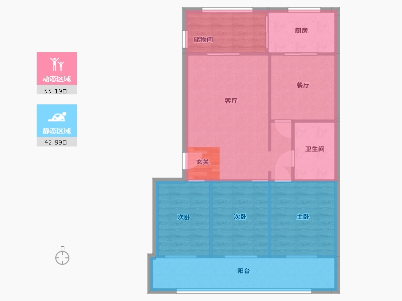 天津-天津市-武定苑新区-89.87-户型库-动静分区