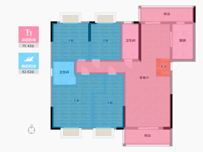 湖南省-娄底市-松达雅苑-122.56-户型库-动静分区