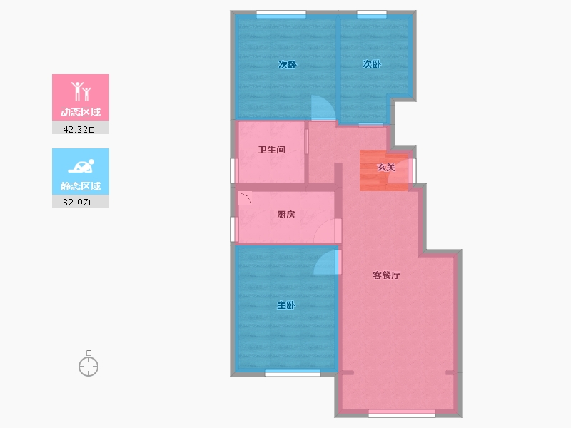 北京-北京市-中国铁建・梧桐浅山-66.28-户型库-动静分区