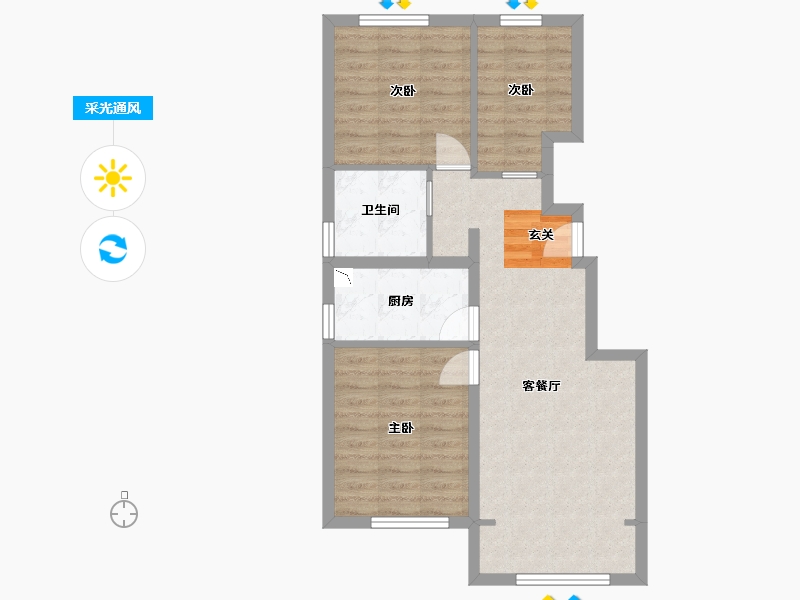 北京-北京市-中国铁建・梧桐浅山-66.28-户型库-采光通风