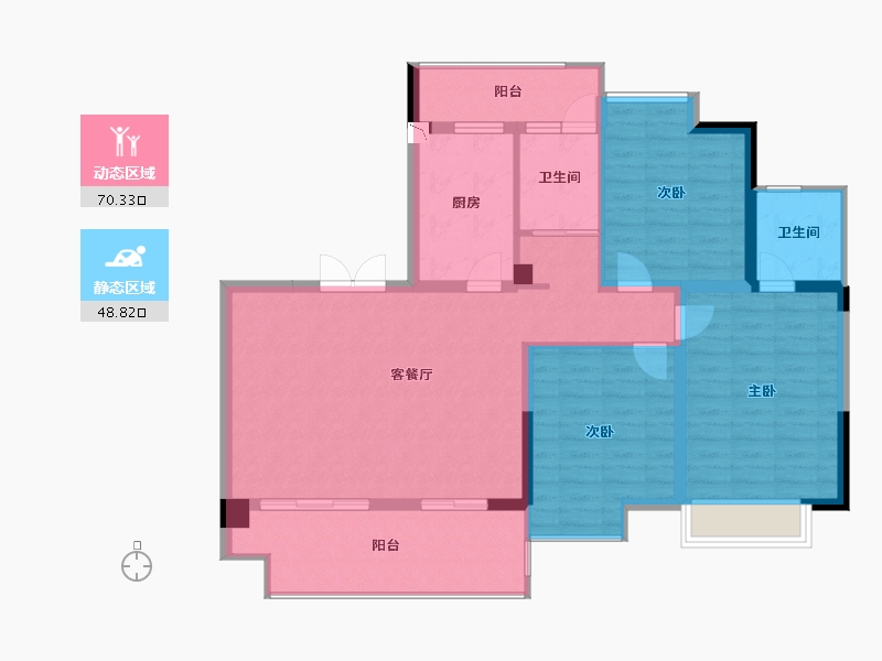 四川省-绵阳市-恒都·御河湾-108.00-户型库-动静分区