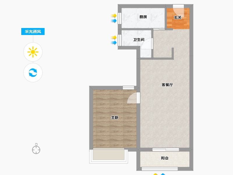 河北省-廊坊市-绿宸・凤栖华府-53.32-户型库-采光通风