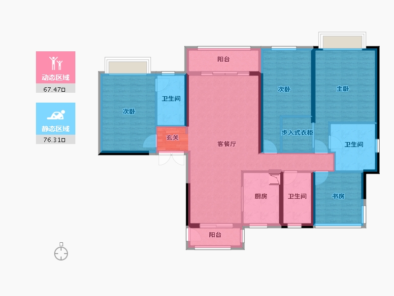 江苏省-南京市-海珀星晖-129.15-户型库-动静分区