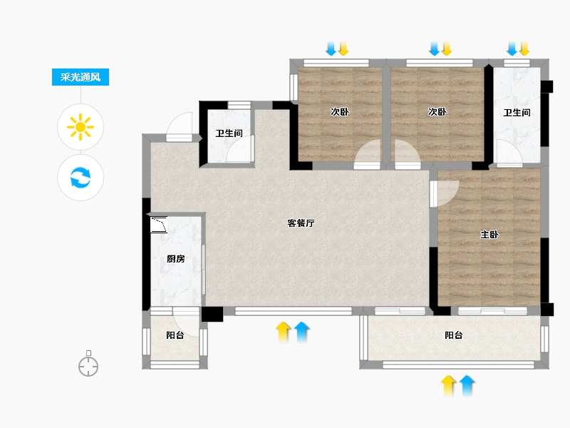 四川省-达州市-绿地城-82.09-户型库-采光通风