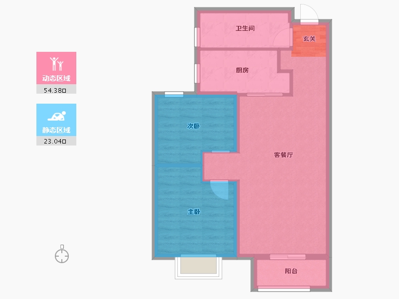 天津-天津市-香江健康小镇-69.48-户型库-动静分区