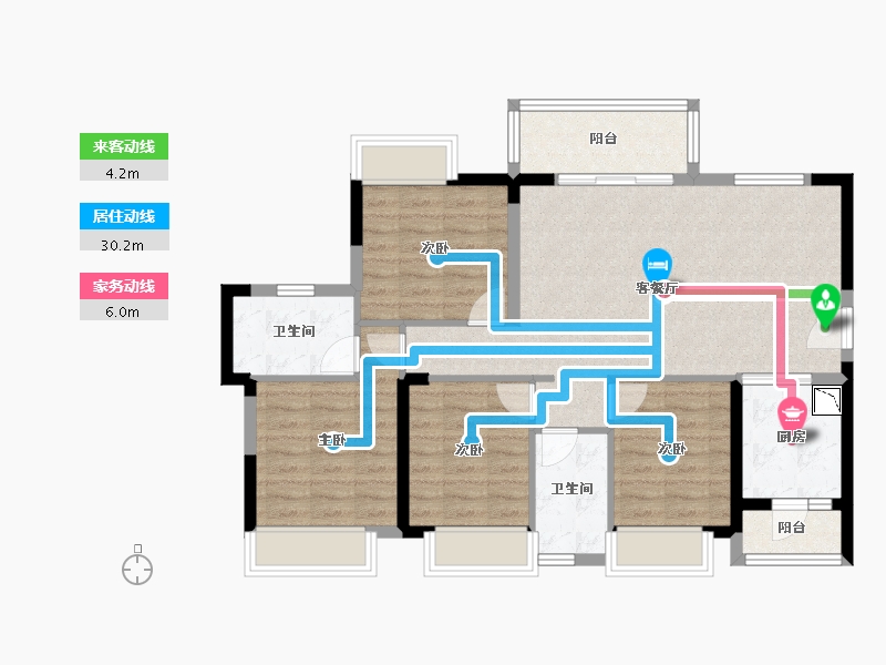 四川省-成都市-嘉裕第六洲林语台-91.15-户型库-动静线