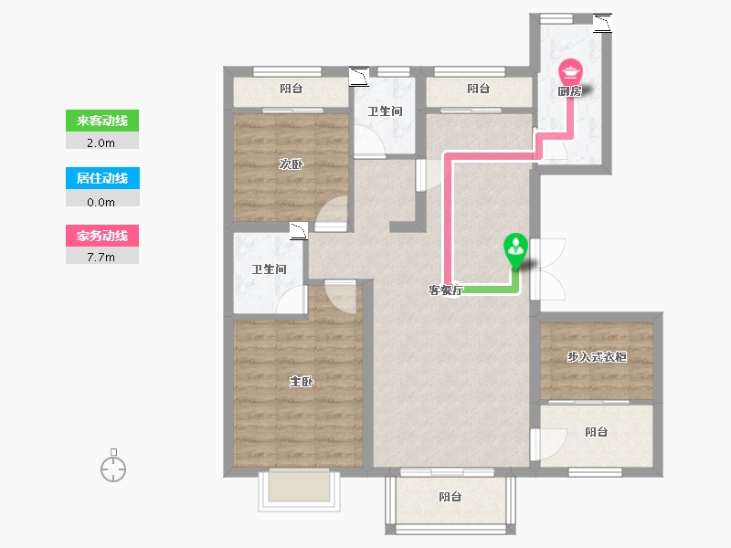 河北省-廊坊市-燕郊九里香堤-85.05-户型库-动静线