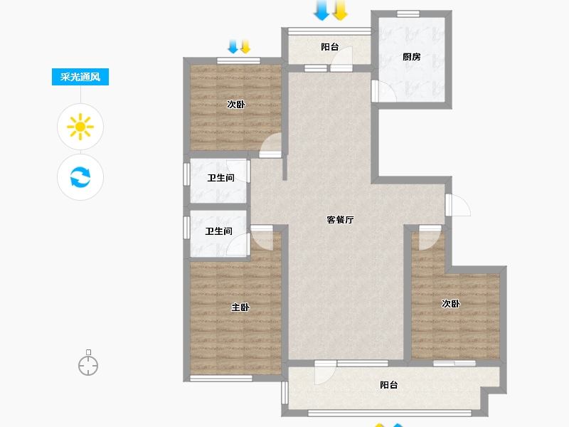 河南省-驻马店市-御都-110.00-户型库-采光通风