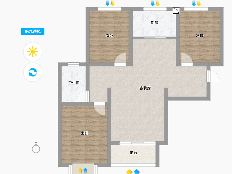 河北省-石家庄市-南华城-80.99-户型库-采光通风