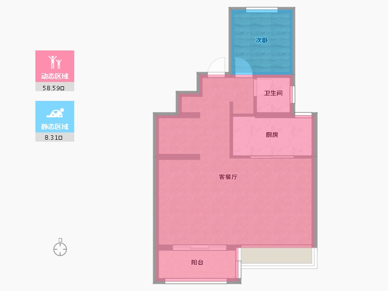 陕西省-西安市-金辉・崇文府-60.00-户型库-动静分区