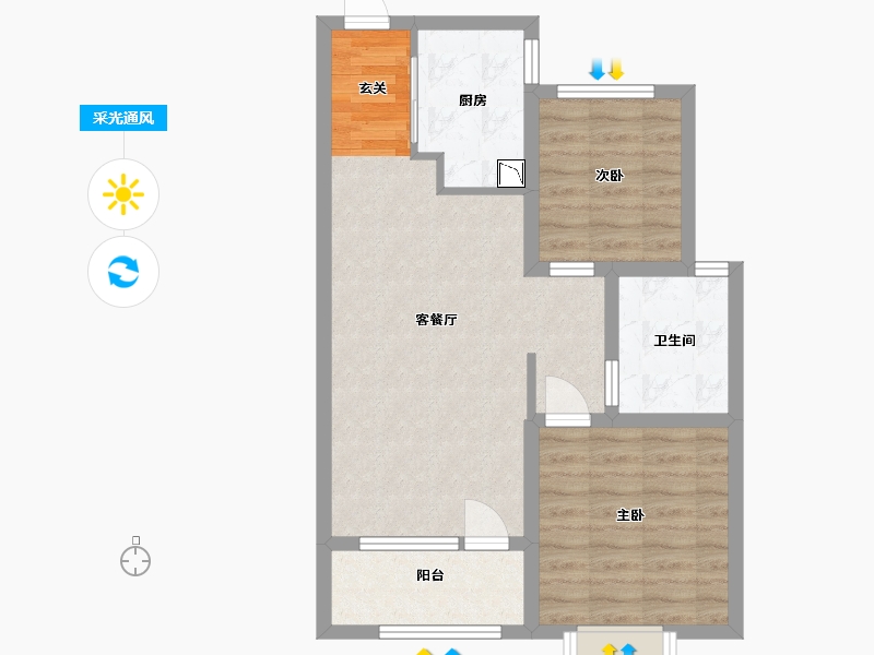 山东省-青岛市-海尔产城创衡山学府-65.60-户型库-采光通风