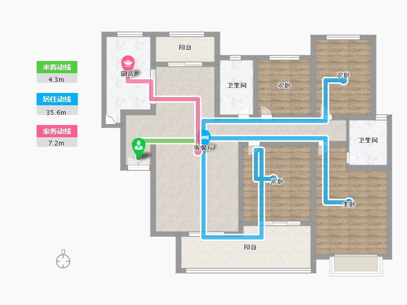 陕西省-西安市-沁园小区-122.50-户型库-动静线