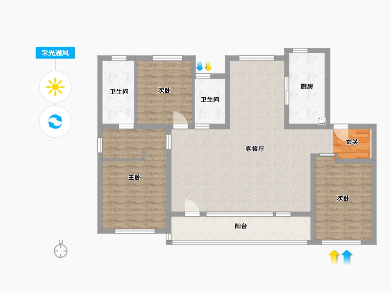 山东省-青岛市-融创・影都壹�-114.22-户型库-采光通风