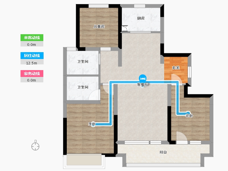 山东省-青岛市-世茂香奈公馆-83.00-户型库-动静线