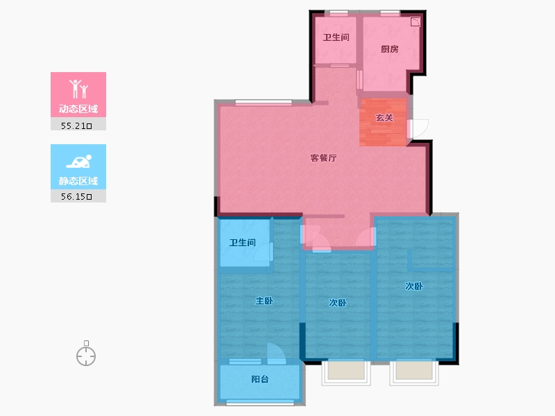 山东省-青岛市-广润熙悦-98.40-户型库-动静分区